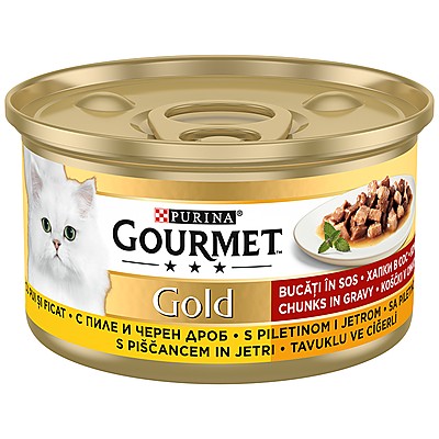 Храна за Котки Purina Gourmet за Котки в Зряла Възраст Пиле и Дроб