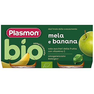 Био Пюре Plasmon Банан с Ябълка 6м+