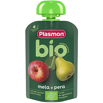 Био Плодова Закуска Plasmon Ябълка и Круша 6м+