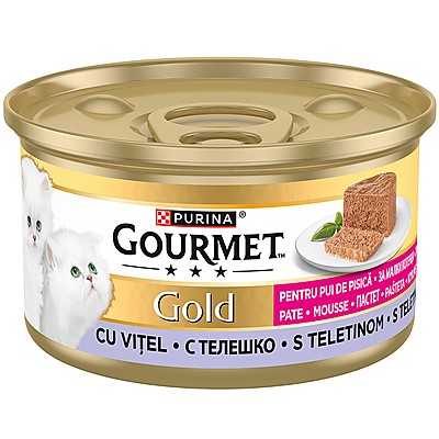 Храна за Котки Gourmet Gold Kitten Мус за Малки Котенца с Телешко