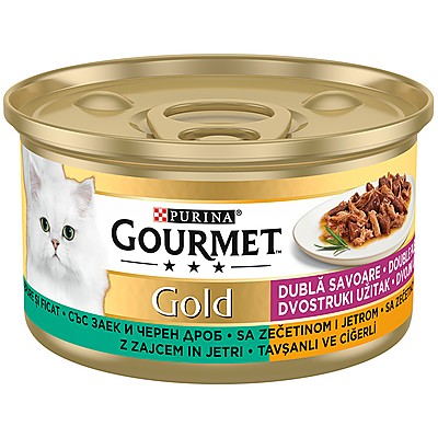 Храна за Котки Gourmet Gold Двойно Удоволствие Заек и Дроб