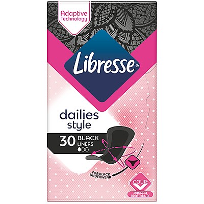 Дамски Превръзки Ежедневни Libresse Black без Крилца