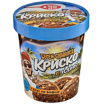 Сладолед IcePro Криско с Вкус на Вафла и Фъстъци без Добавена Захар