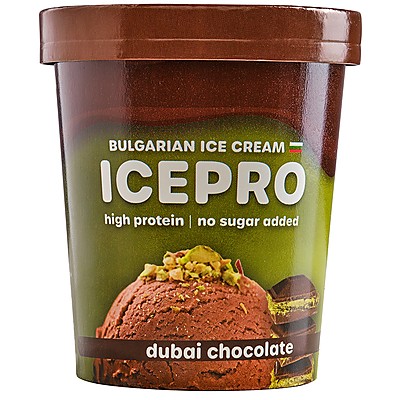 Протеинов Сладолед IcePro с Вкус на Дубайски Шоколад без Добавена Захар